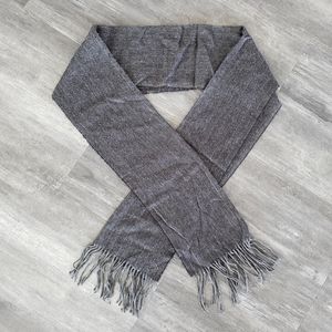 Dark Grey Pinstriped R&Y Cashmere Scarf